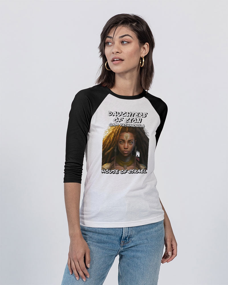 DAUGHTER OF ZION HOI Unisex Three-Quarter Sleeve Baseball Tee | Bella + Canvas