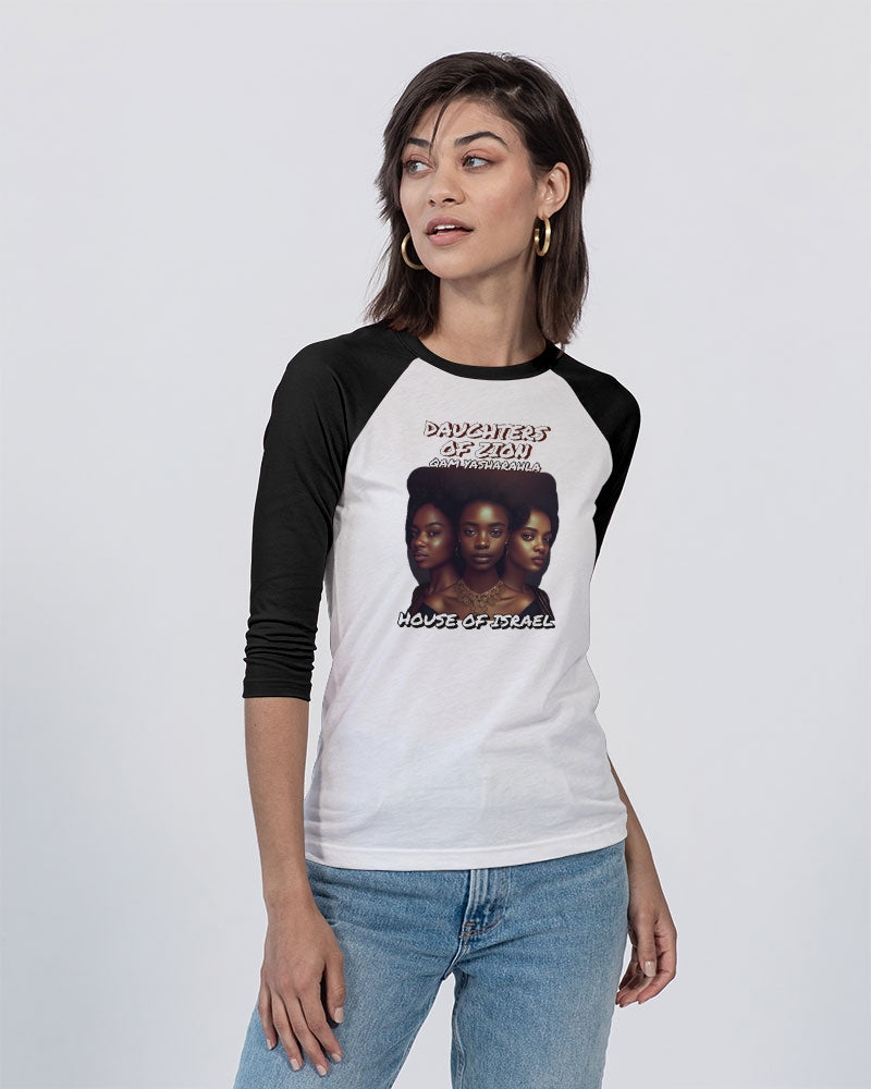 DAUGHTER OF ZION HOI Unisex Three-Quarter Sleeve Baseball Tee | Bella + Canvas