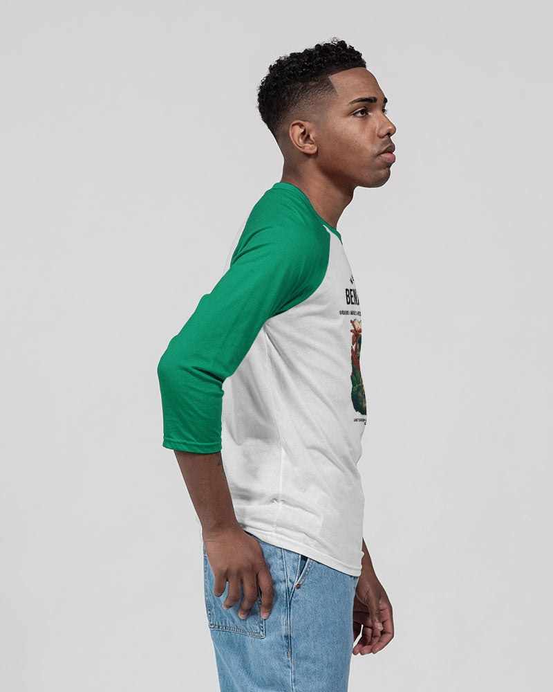 Benjamites West Indies House of Israel Unisex Three-Quarter Sleeve Baseball Tee | Bella + Canvas