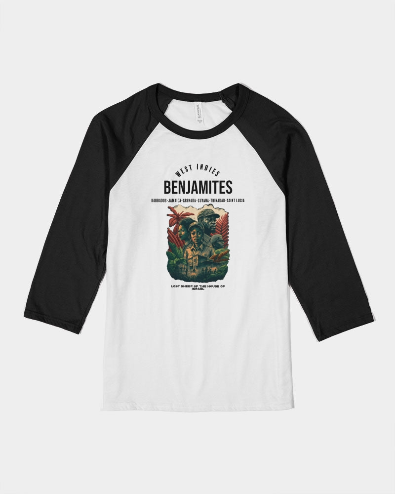 Benjamites ( West Indies) House of Israel Unisex Three-Quarter Sleeve Baseball Tee | Bella + Canvas