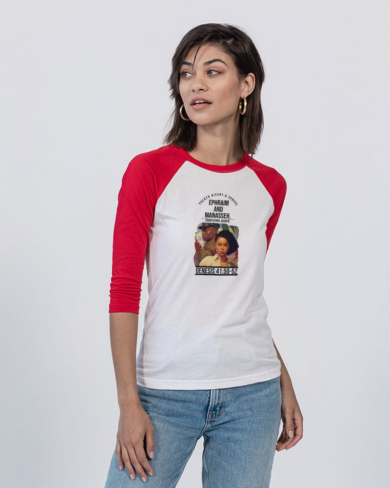 EPHRIAM AND MANNASEH Unisex Three-Quarter Sleeve Baseball Tee | Bella + Canvas