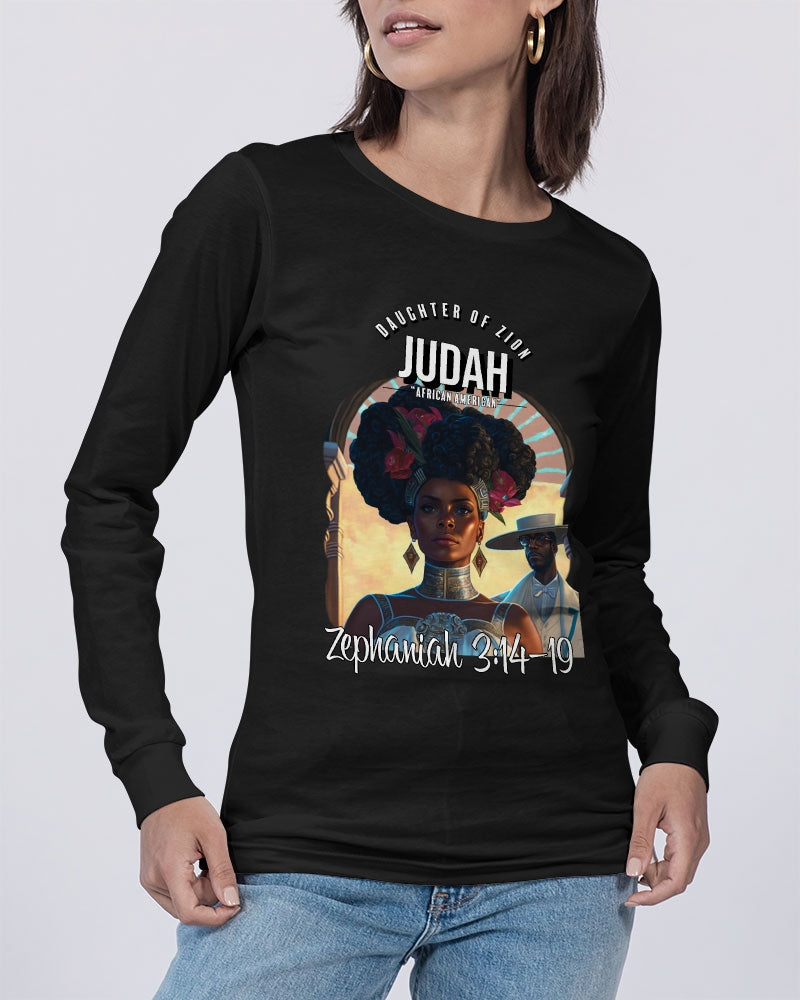 DAUGHTER OF ZION JUDAH ZEPHANIAH 3:14-19 Unisex Jersey Long Sleeve Tee | Bella + Canvas