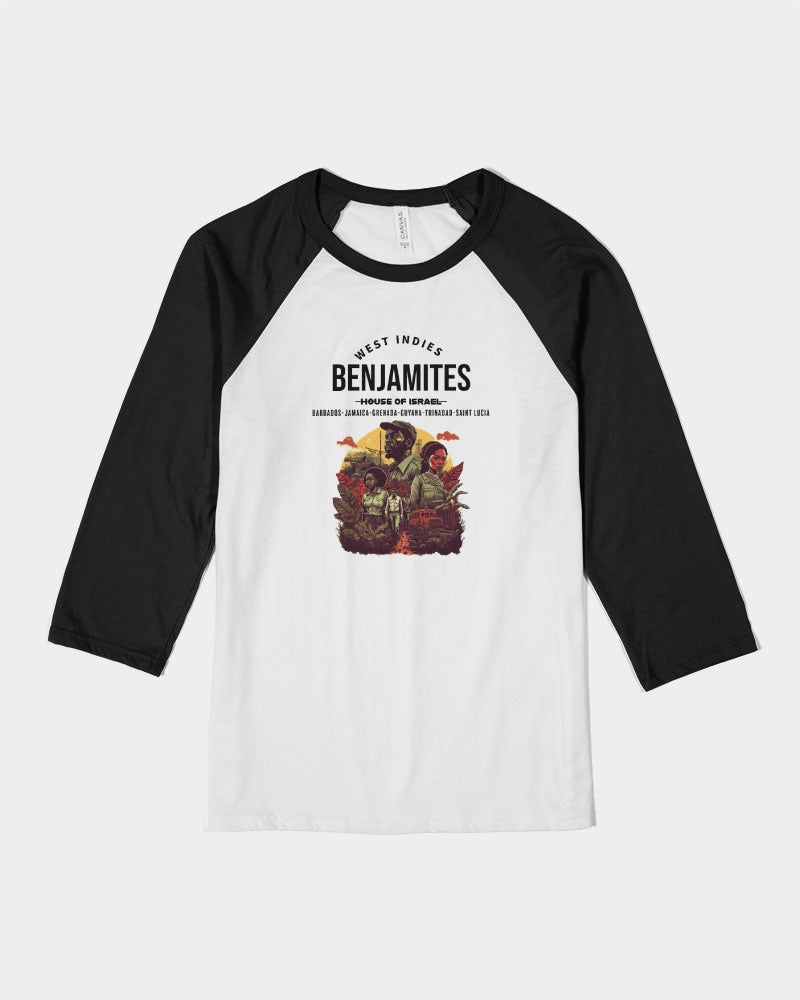 Benjamites ( West Indies) House of Israel Unisex Three-Quarter Sleeve Baseball Tee | Bella + Canvas