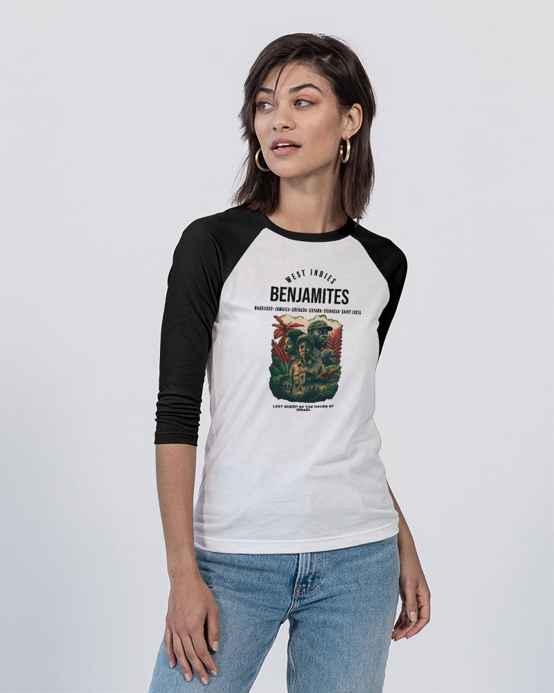 Benjamites ( West Indies) House of Israel Unisex Three-Quarter Sleeve Baseball Tee | Bella + Canvas