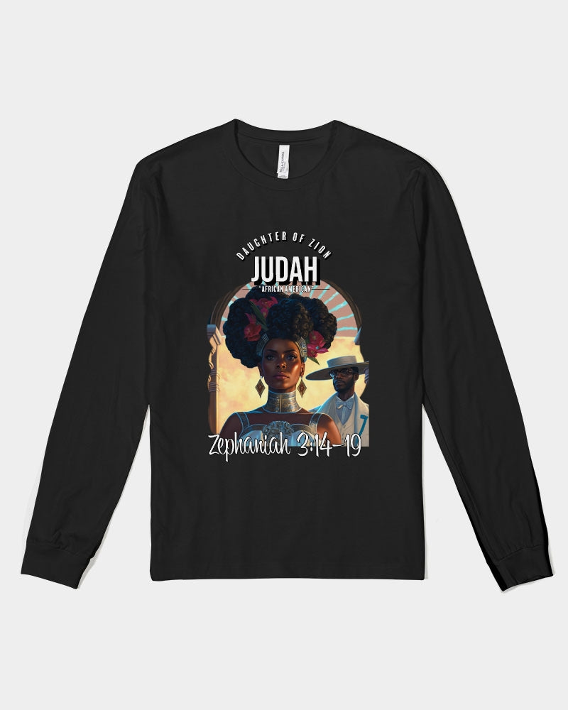 DAUGHTER OF ZION JUDAH ZEPHANIAH 3:14-19 Unisex Jersey Long Sleeve Tee | Bella + Canvas