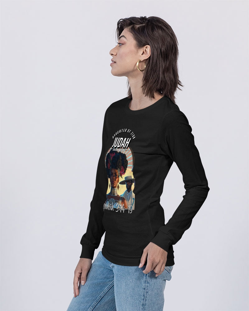 DAUGHTER OF ZION JUDAH ZEPHANIAH 3:14-19 Unisex Jersey Long Sleeve Tee | Bella + Canvas