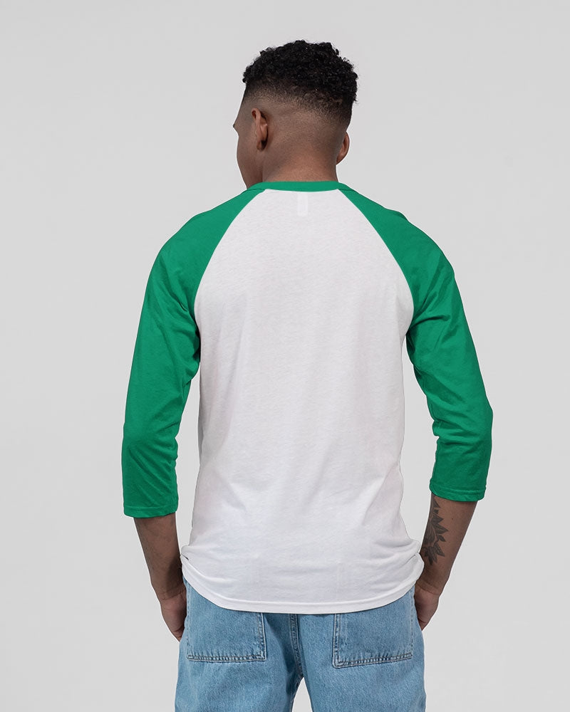 Benjamites West Indies House of Israel Unisex Three-Quarter Sleeve Baseball Tee | Bella + Canvas