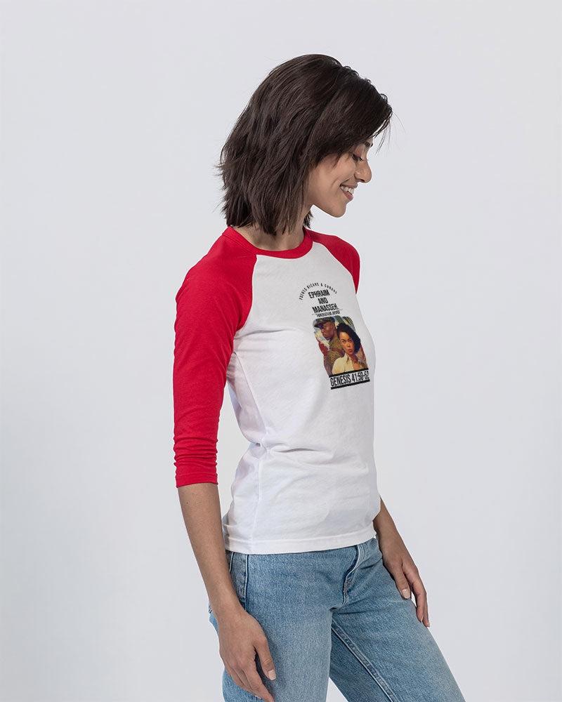 EPHRIAM AND MANNASEH Unisex Three-Quarter Sleeve Baseball Tee | Bella + Canvas