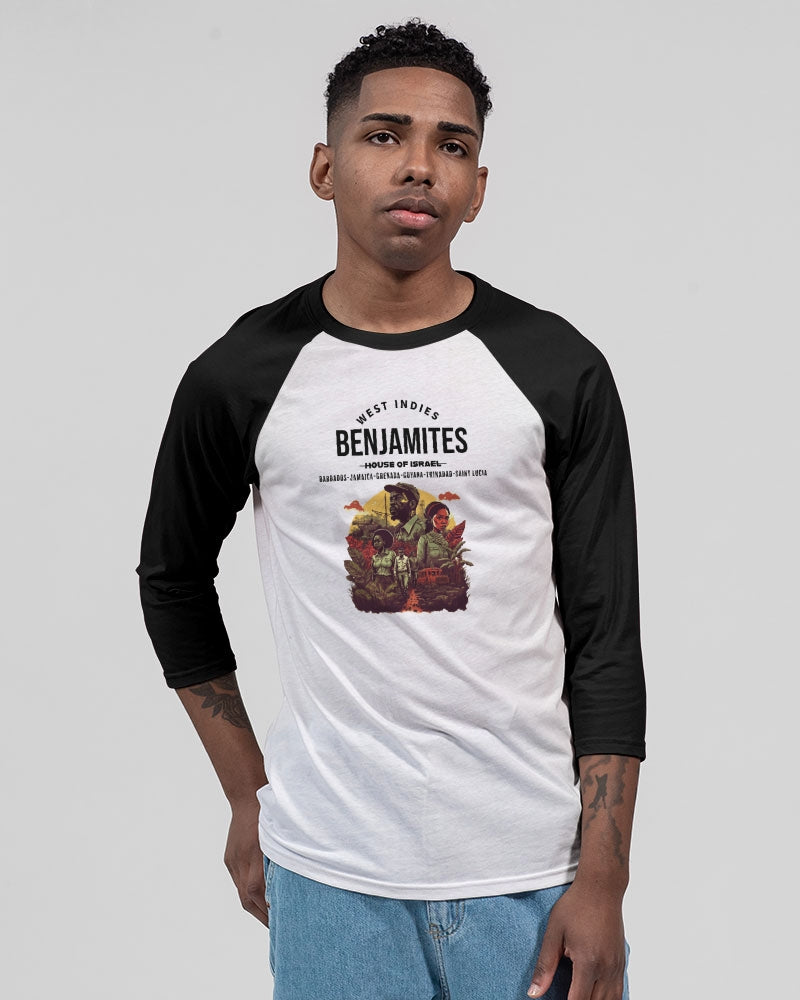 Benjamites ( West Indies) House of Israel Unisex Three-Quarter Sleeve Baseball Tee | Bella + Canvas