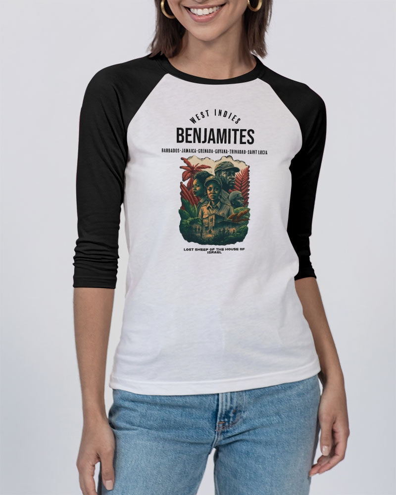 Benjamites ( West Indies) House of Israel Unisex Three-Quarter Sleeve Baseball Tee | Bella + Canvas