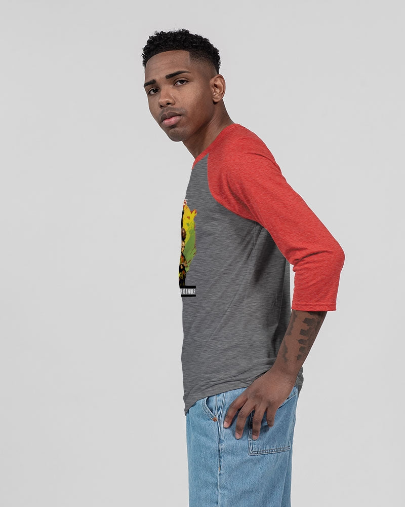 Benjamin GEN 49:27 Unisex Three-Quarter Sleeve Baseball Tee | Bella + Canvas